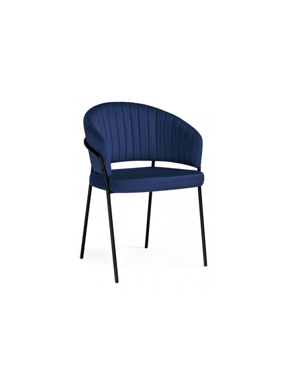 Стул на металлокаркасе Лео синий brandy light 8 / черный