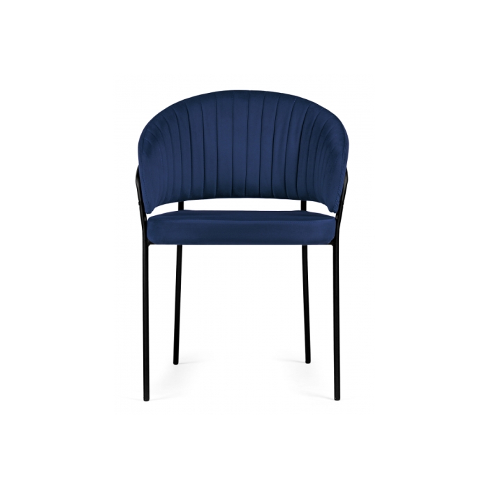 Стул на металлокаркасе Лео синий brandy light 8 / черный