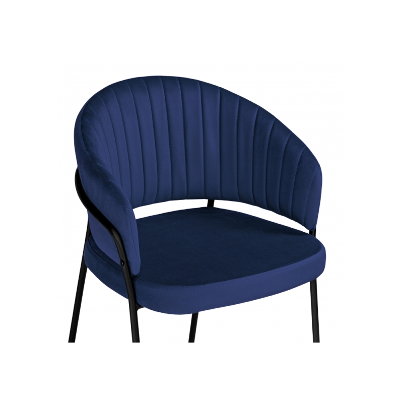 Стул на металлокаркасе Лео синий brandy light 8 / черный