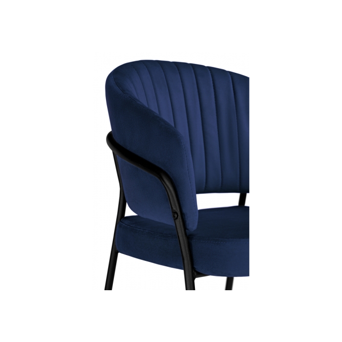 Стул на металлокаркасе Лео синий brandy light 8 / черный