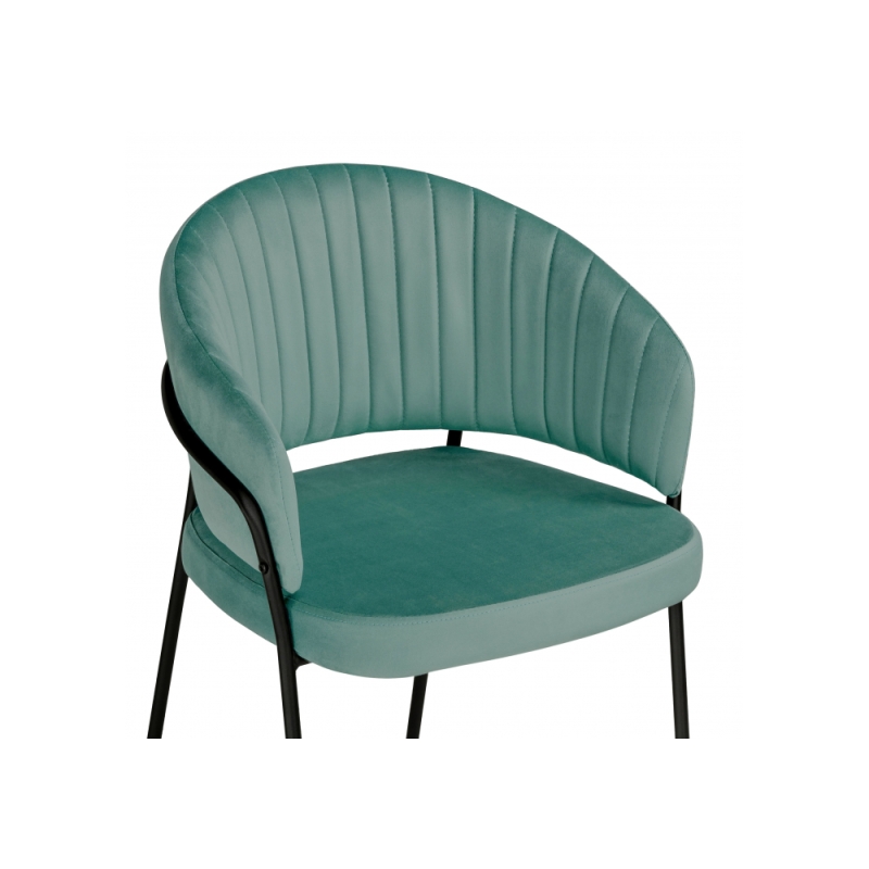 Стул на металлокаркасе Лео зеленый brandy light 10 / черный