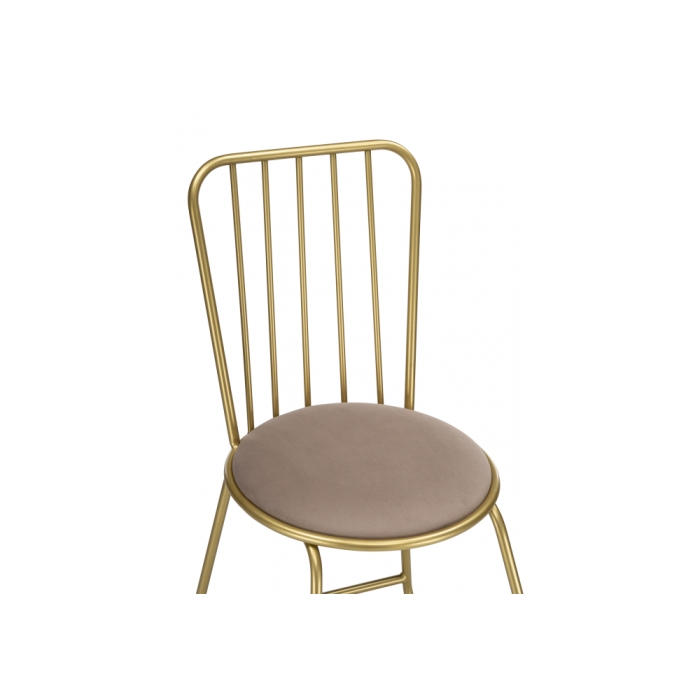 Стул на металлокаркасе Лирион бежевый велюр / золото