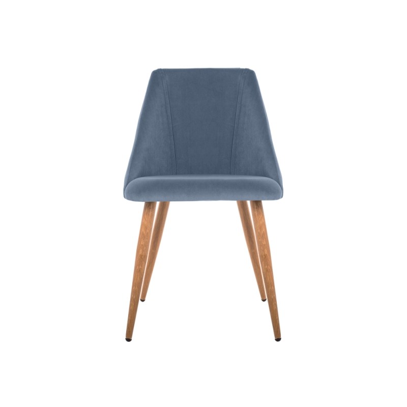 Стул на металлокаркасе Morgan blue / wood