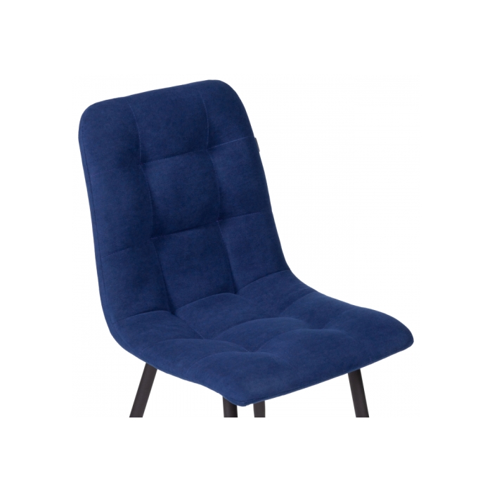 Стул на металлокаркасе Нора темно-синий / черный каркас
