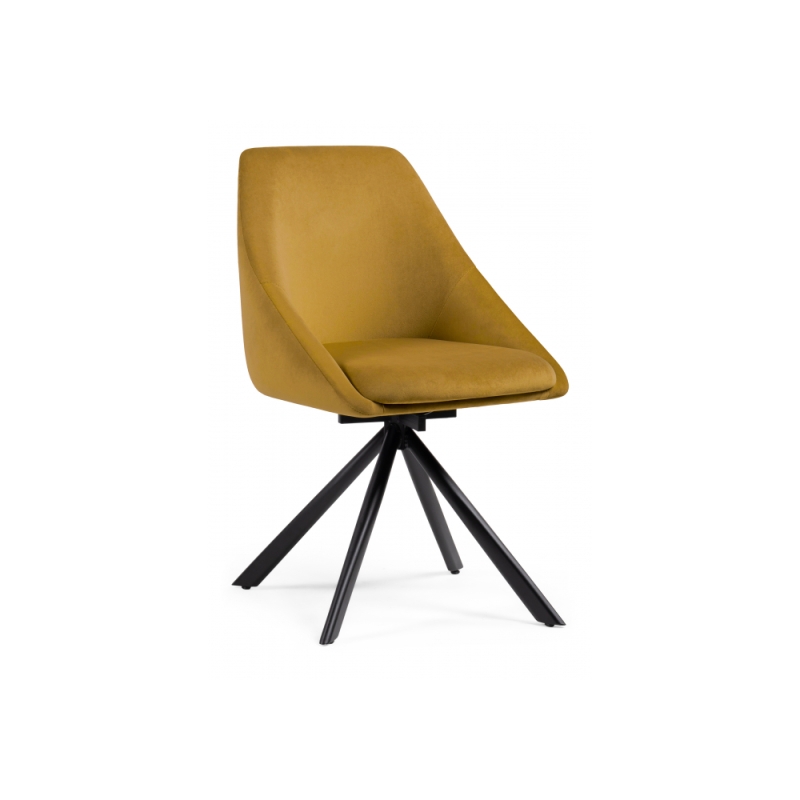 Стул на металлокаркасе Окленд крутящийся горчичный / черный