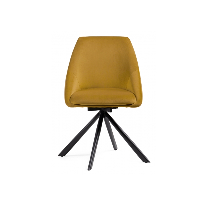 Стул на металлокаркасе Окленд крутящийся горчичный / черный