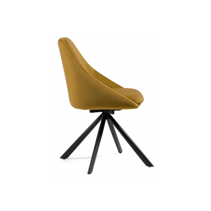 Стул на металлокаркасе Окленд крутящийся горчичный / черный