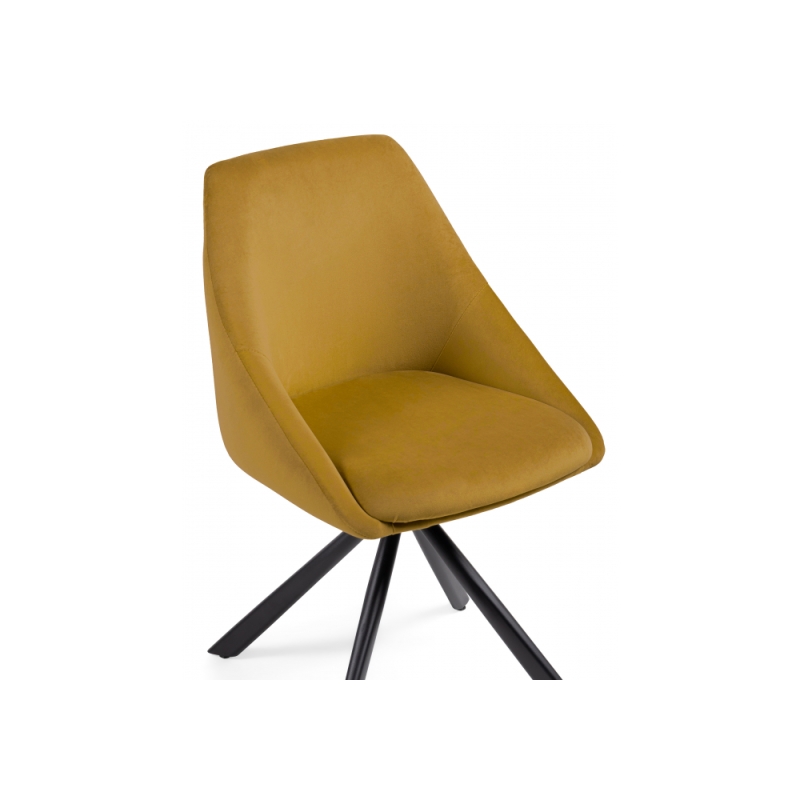 Стул на металлокаркасе Окленд крутящийся горчичный / черный