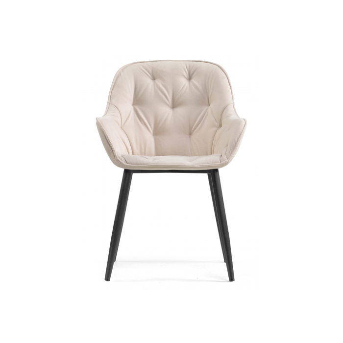 Стул на металлокаркасе Олму бежевый / черный