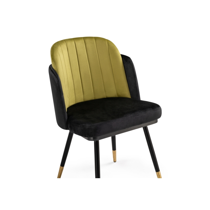 Стул на металлокаркасе Penelopa black / hakki / black / gold
