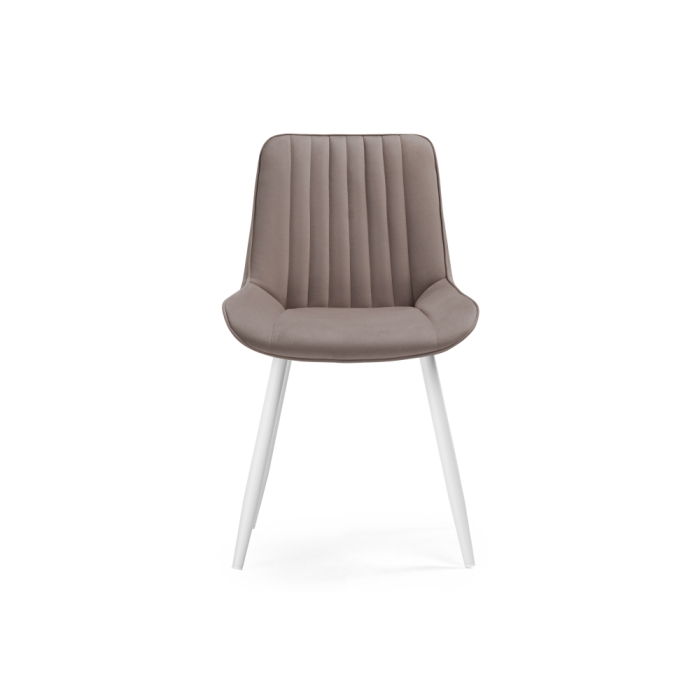 Стул на металлокаркасе Седа К велюр латте / белый