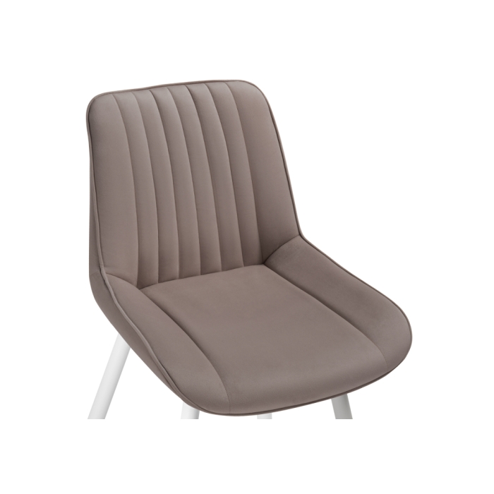 Стул на металлокаркасе Седа К велюр латте / белый