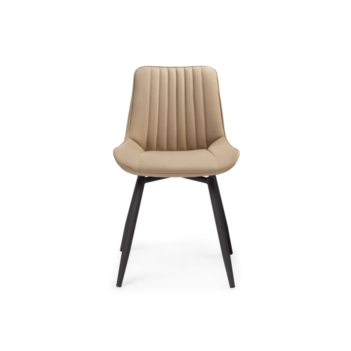 Стул на металлокаркасе Седа крутящийся велюр бежевый / черный