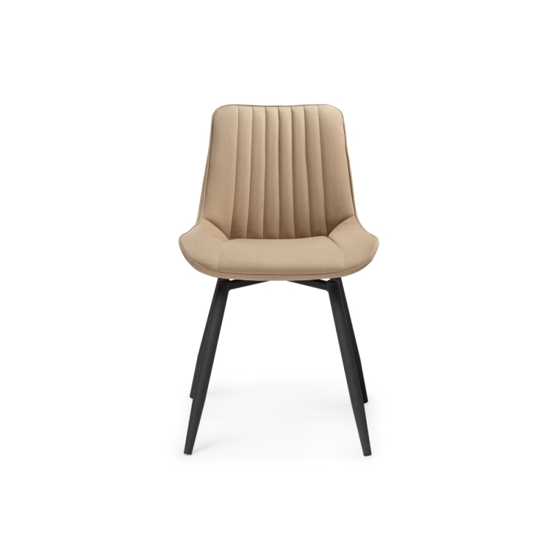 Стул на металлокаркасе Седа крутящийся велюр бежевый / черный