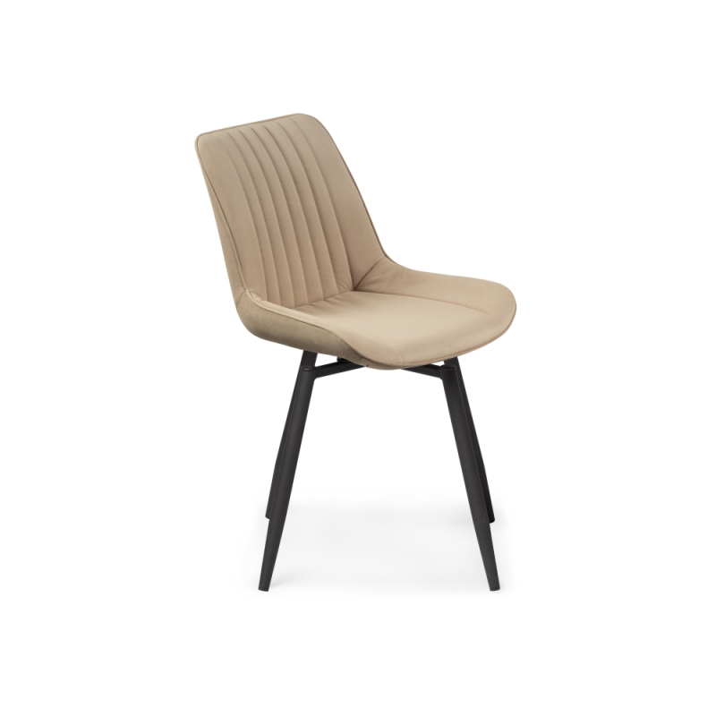 Стул на металлокаркасе Седа крутящийся велюр бежевый / черный