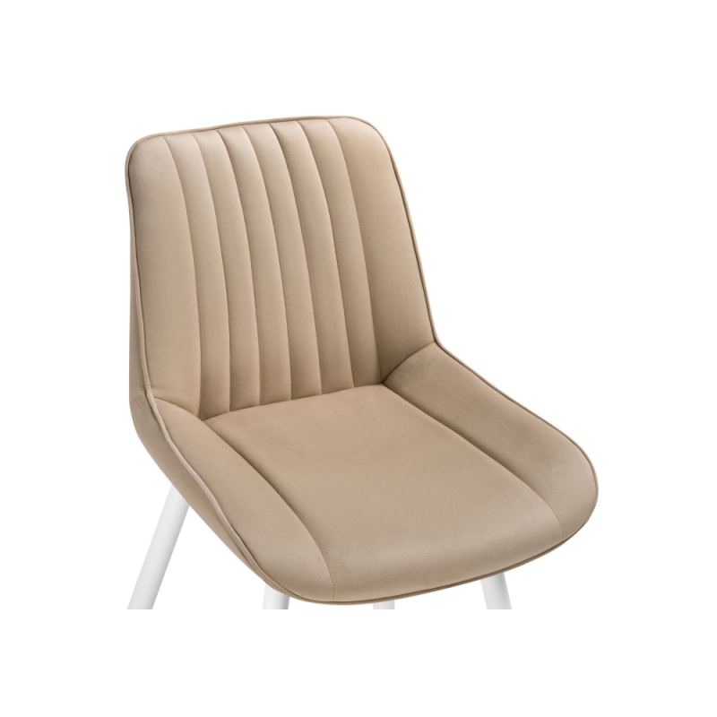 Стул на металлокаркасе Седа велюр бежевый / белый
