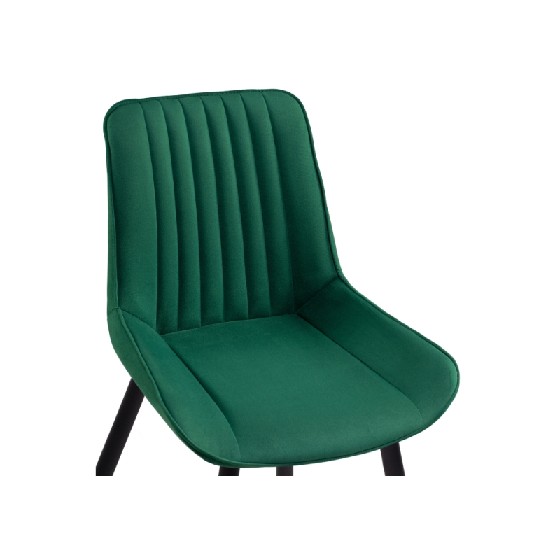 Стул на металлокаркасе Седа велюр зеленый / черный