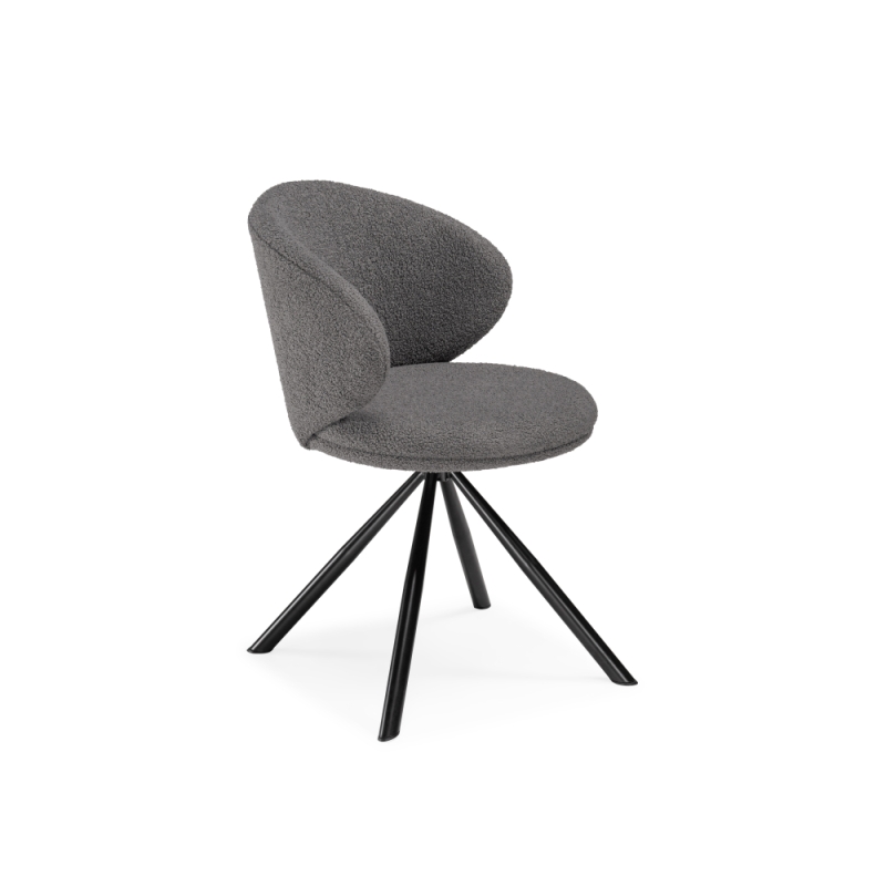 Стул на металлокаркасе Solomon крутящийся gray / black