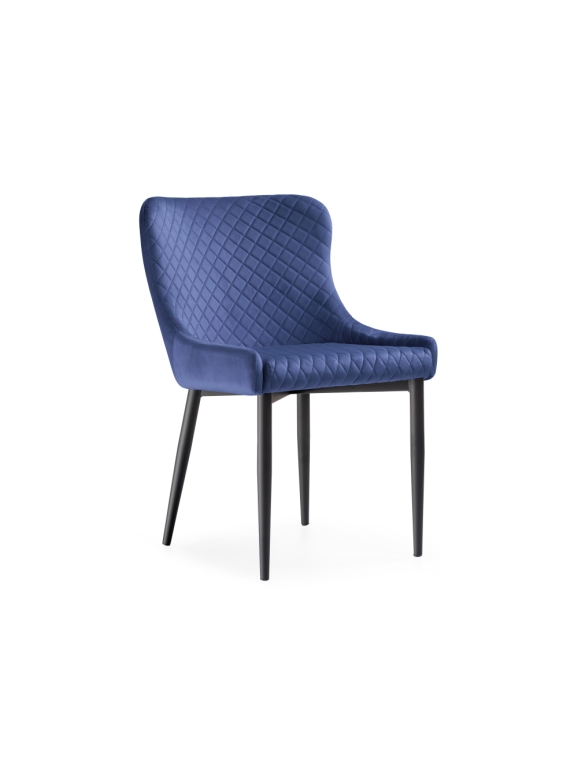 Стул на металлокаркасе Teo dark blue / black