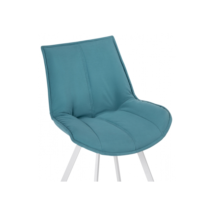 Стул на металлокаркасе Тува бирюзовый / белый каркас