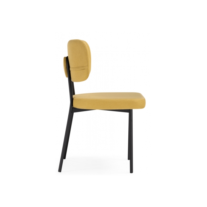 Стул на металлокаркасе Вакао горчичный / черный