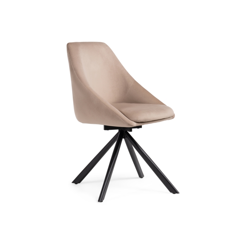 Стул на металлокаркасе Окленд крутящийся латте / черный