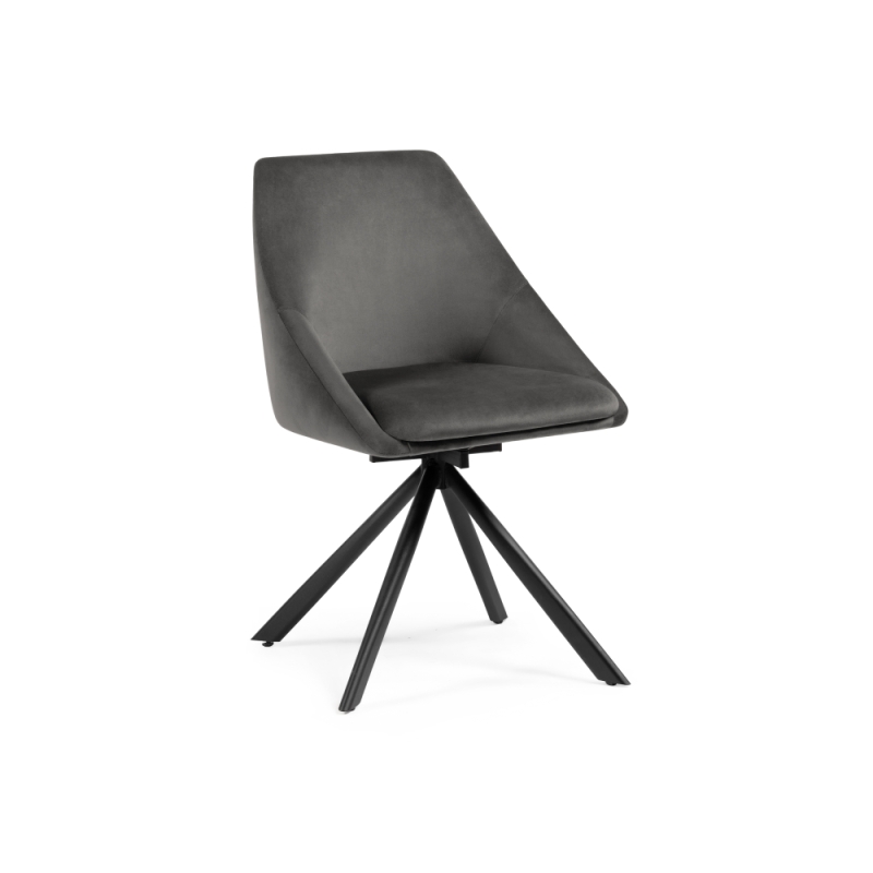 Стул на металлокаркасе Окленд крутящийся серый / черный