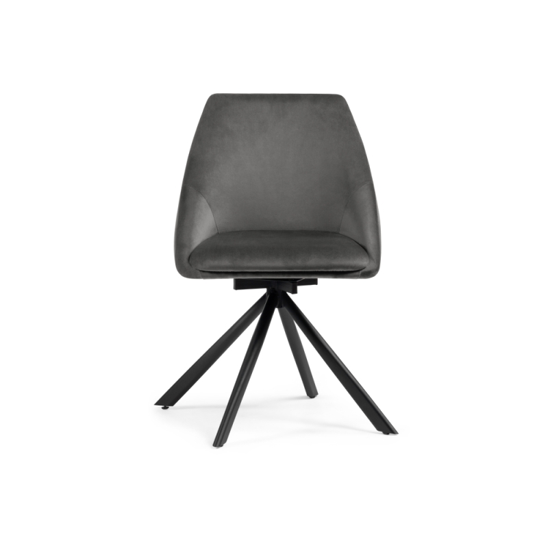 Стул на металлокаркасе Окленд крутящийся серый / черный