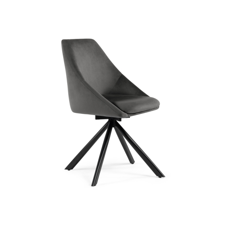 Стул на металлокаркасе Окленд крутящийся серый / черный