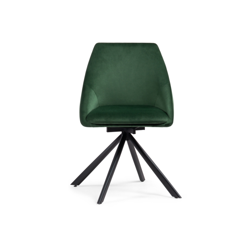 Стул на металлокаркасе Окленд крутящийся темно-зеленый / черный