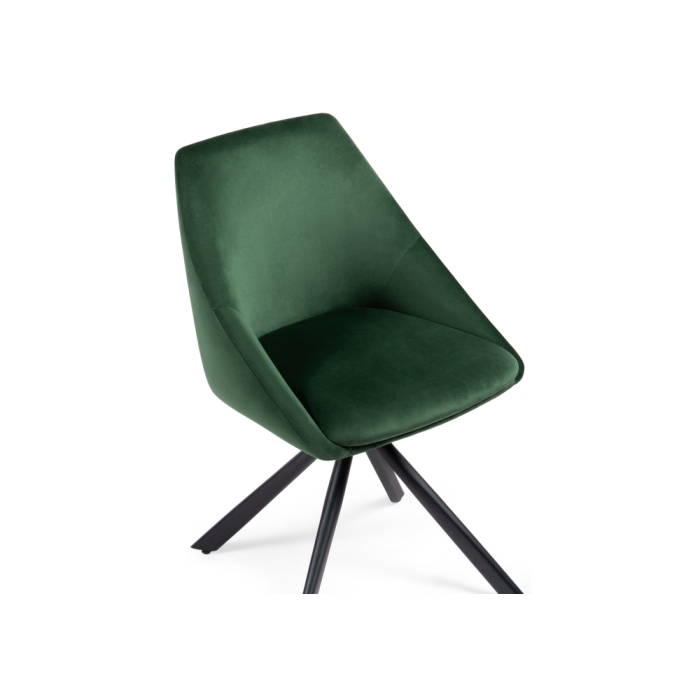 Стул на металлокаркасе Окленд крутящийся темно-зеленый / черный