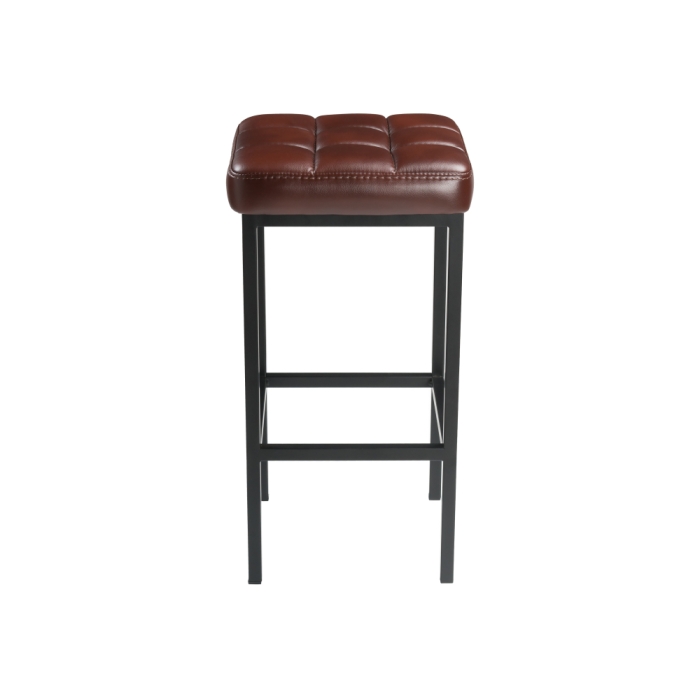 Барный стул Лофт кожзам мустанг браун / черный матовый
