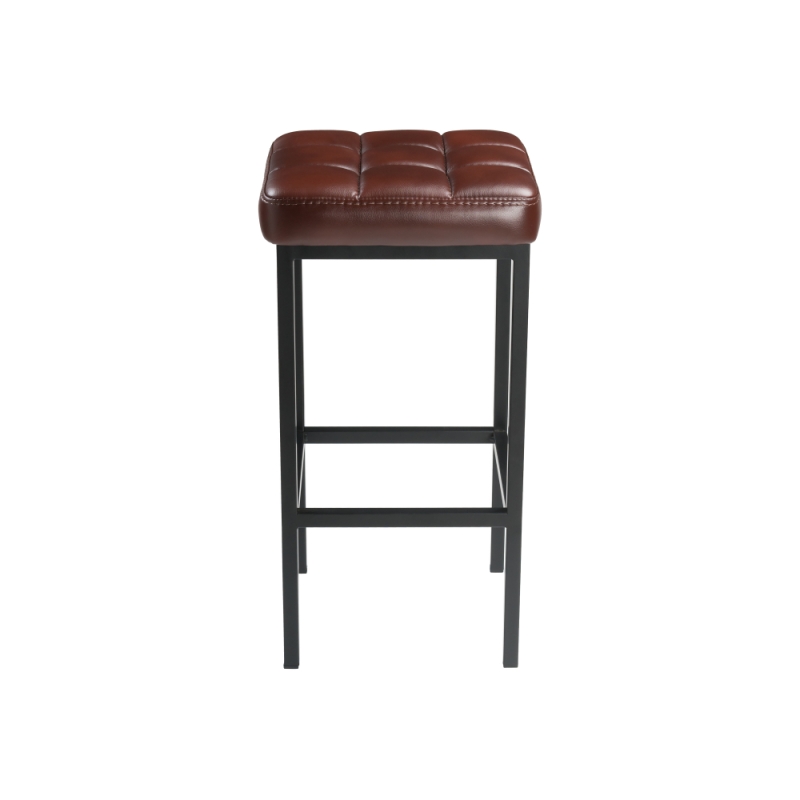Барный стул Лофт кожзам мустанг браун / черный матовый
