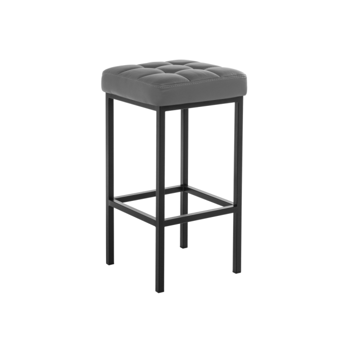 Барный стул Лофт кожзам темно-серый / черный матовый