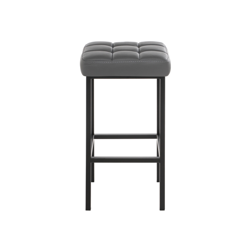Барный стул Лофт кожзам темно-серый / черный матовый