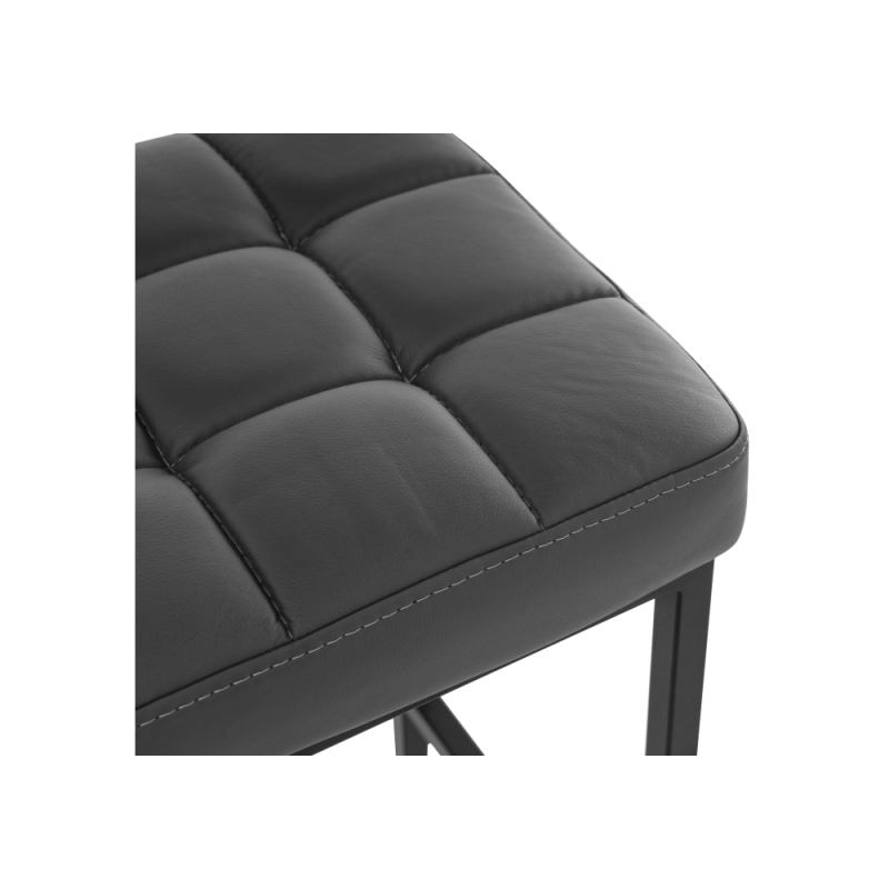 Барный стул Лофт кожзам темно-серый / черный матовый