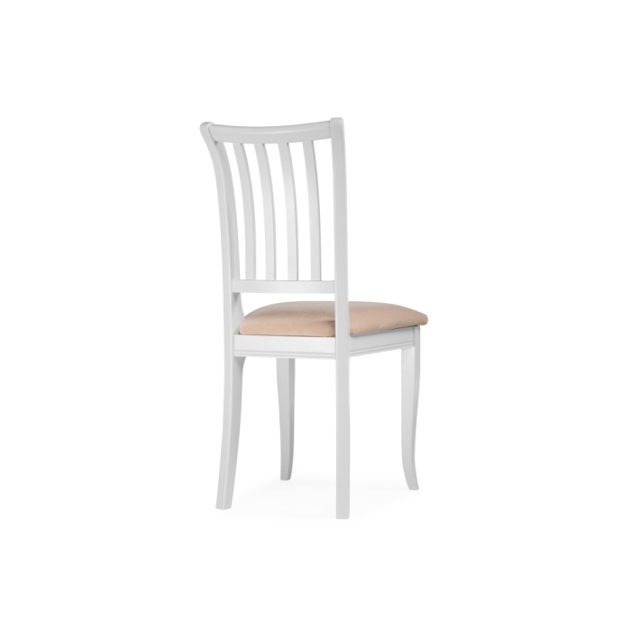 Деревянный стул Фрезино бежевый велюр / белый