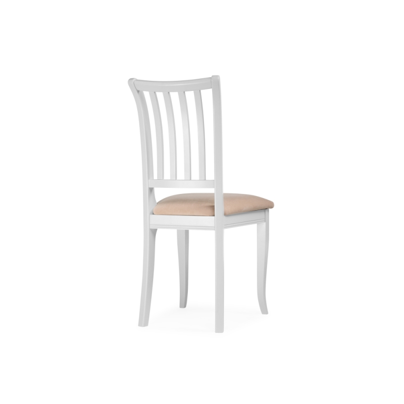 Деревянный стул Фрезино бежевый велюр / белый