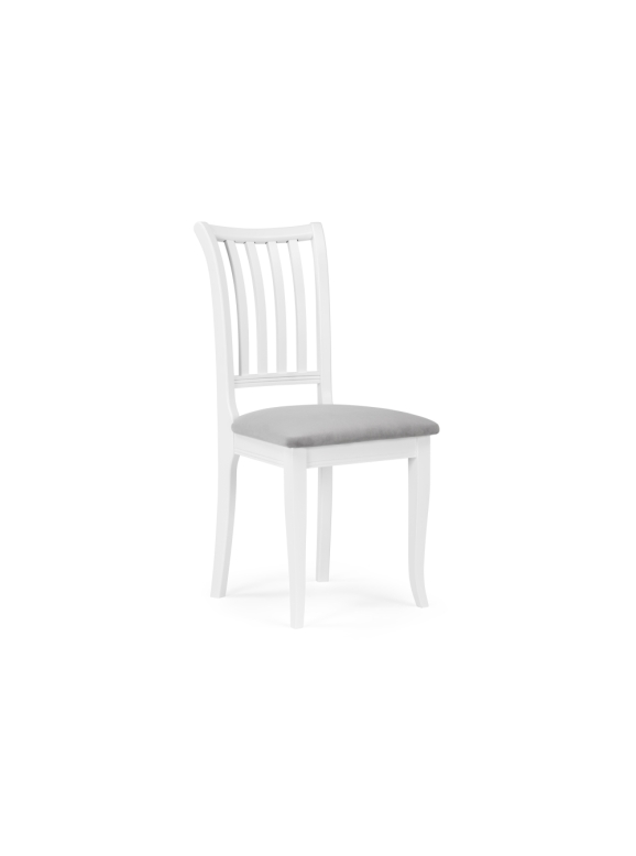 Деревянный стул Фрезино серый велюр / белый