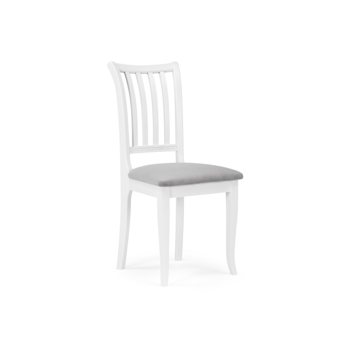 Деревянный стул Фрезино серый велюр / белый