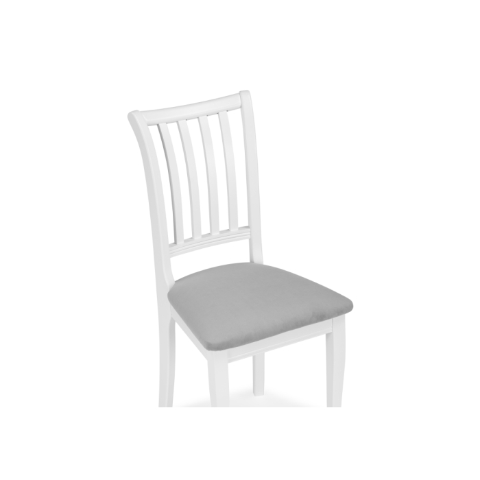 Деревянный стул Фрезино серый велюр / белый