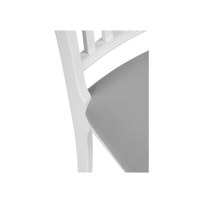 Деревянный стул Фрезино серый велюр / белый