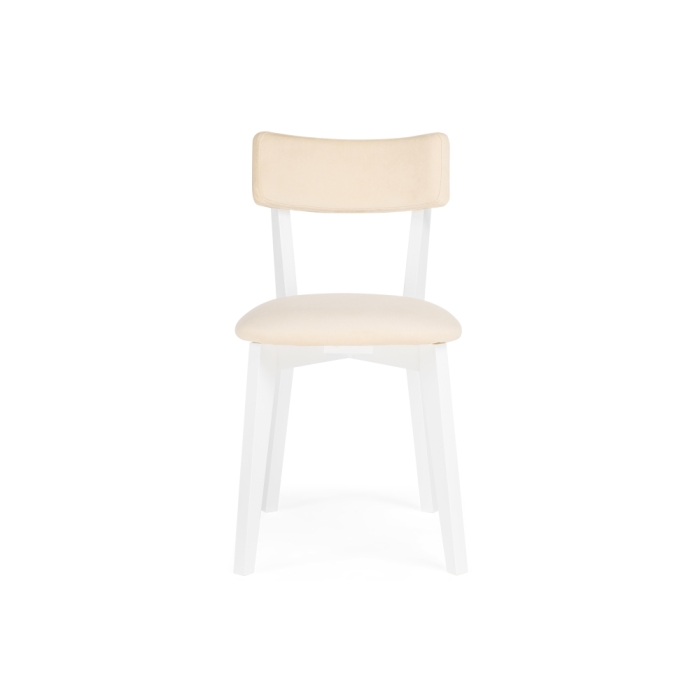 Деревянный стул Гилмар бежевый велюр / белый