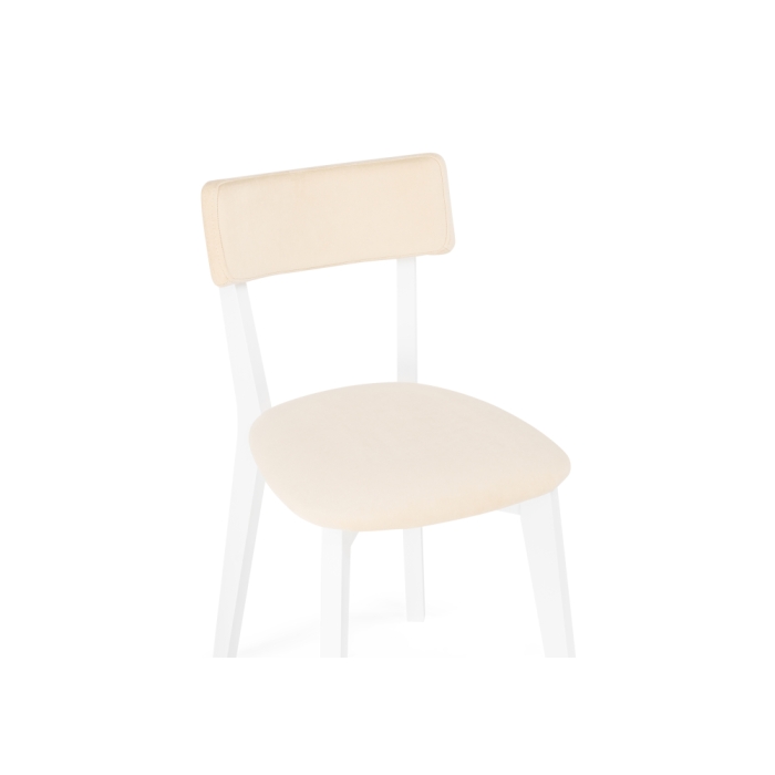 Деревянный стул Гилмар бежевый велюр / белый