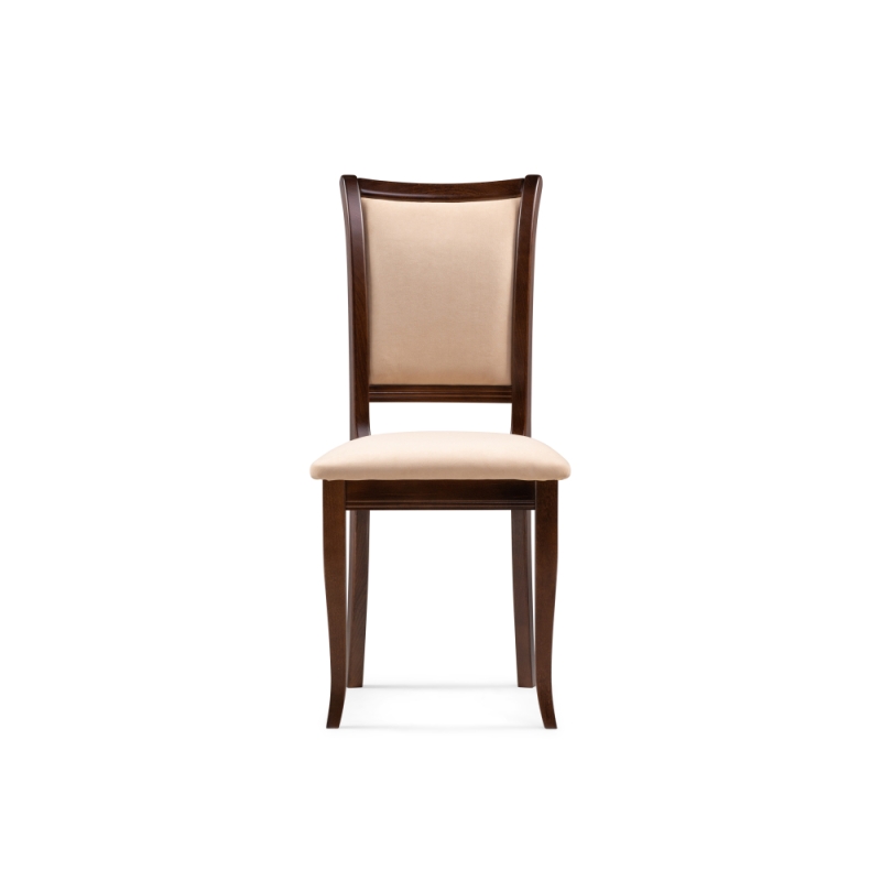 Деревянный стул Корнелл бежевый велюр / орех темный