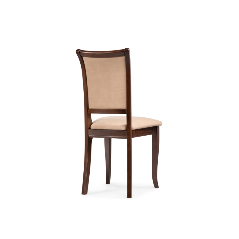 Деревянный стул Корнелл бежевый велюр / орех темный