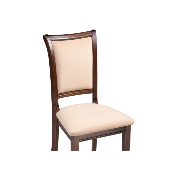 Деревянный стул Корнелл бежевый велюр / орех темный