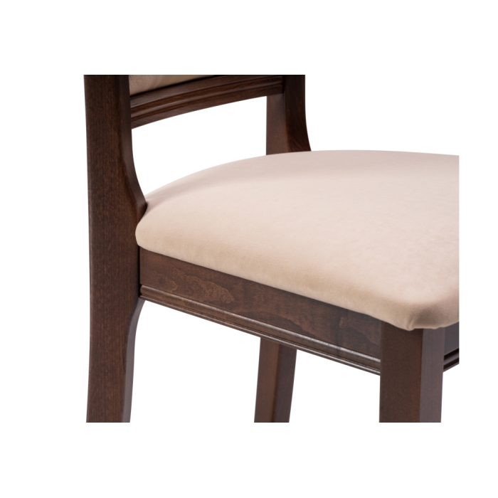 Деревянный стул Корнелл бежевый велюр / орех темный