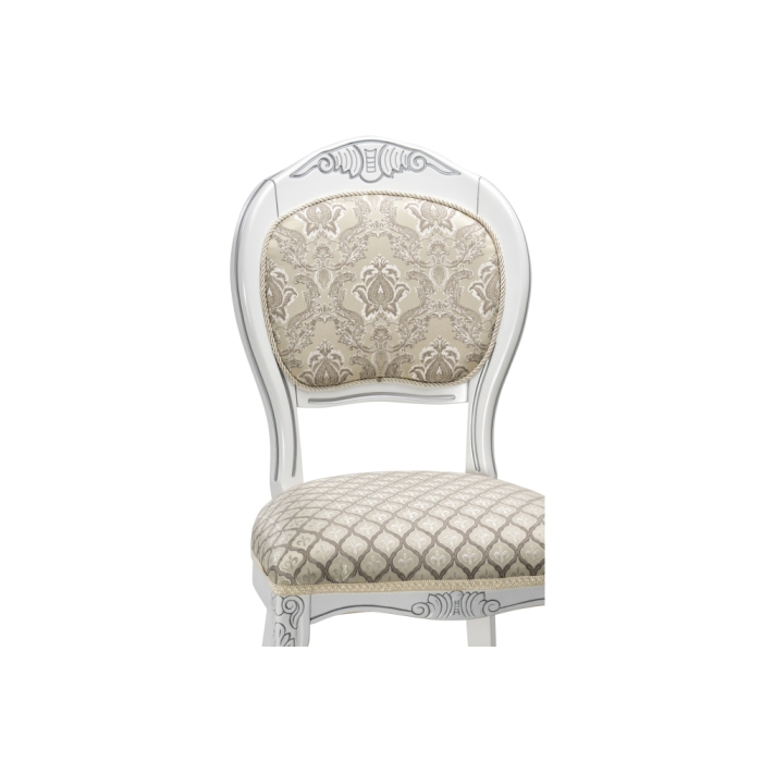 Деревянный стул Лауро патина серебро / бежевый