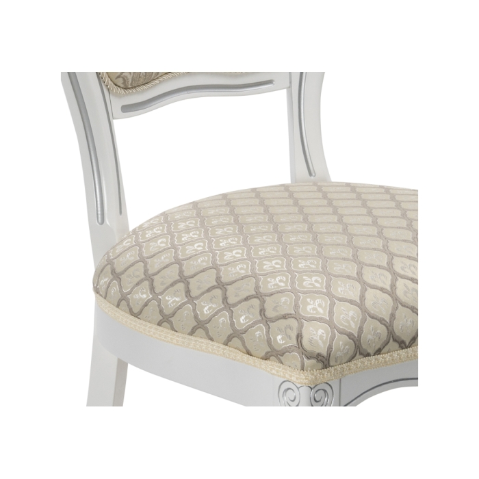 Деревянный стул Лауро патина серебро / бежевый